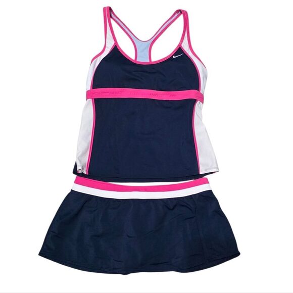 Nike Navy and Pink T Back Tankini - Picture 1 of 4
